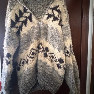 Cozy Gray and Cream Sweater